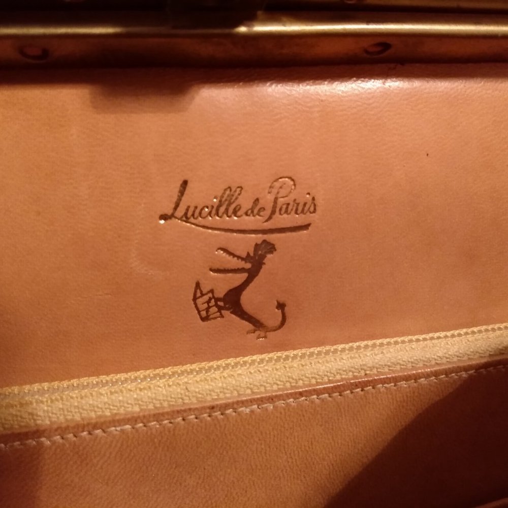 Lucille de Paris Vintage Bag Label Ostrich Skin